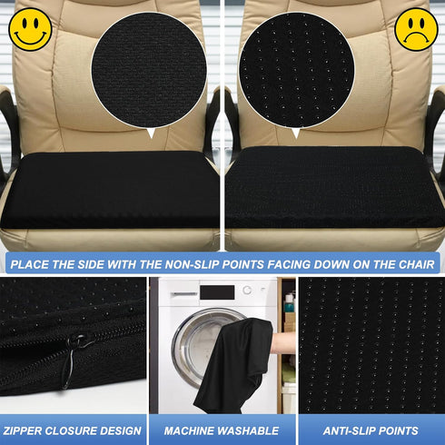 LYUANEC 18.5" 17" 1.4" 100 lbs, Gel Seat Cushion for Long Sitting - x x (LargeSoft) Gel Cushion for People Over