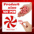 Zhanmai 100 Pcs Candy Erasers, Christmas Large Erasers for School Kids, White and Red Candy Shape