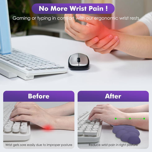 MoKo Cloud Wrist Rest, Ergonomic Cloud Keyboard Wrist Rest with Mouse Pad, Upgraded PU Leather Arm Rest for Office,