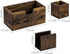 MyGift Magnetic Storage Trays, Rustic Burnt Solid Wood Office Supplies Baskets with Mail Sorter and Pen Holder, 3 Piece