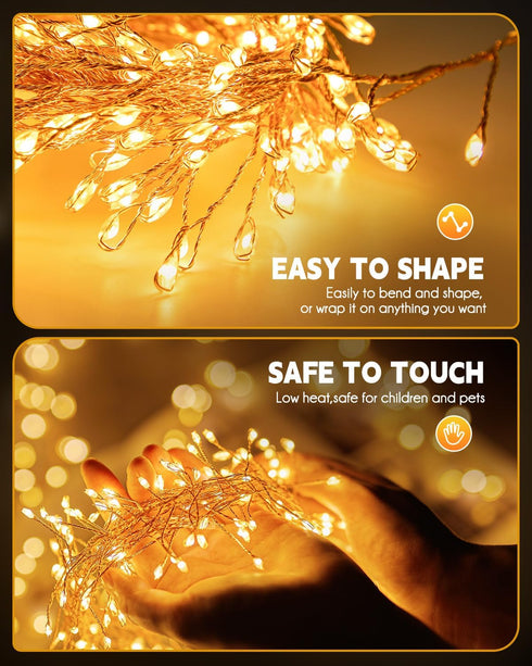 19.6Ft 240 8 Brightown Solar String Lights for Outside, LED Solar String Lights Outdoor Waterproof, Solar Fairy Lights