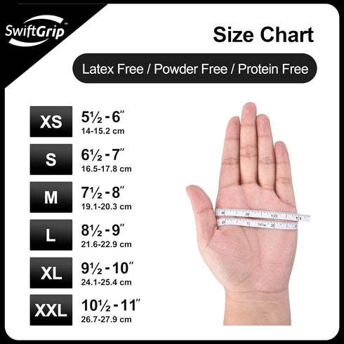 Disposable Nitrile Exam Gloves, 3-mil, Black, Latex Free for Medical, Cooking, Food-Safe Rubber Gloves