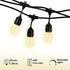 Commercial 48Ft 2Ft 24 Dimmable Bulbs, HLO Lighting Outdoor Weatherproof LED Backyard Bistro Cafe Patio Light String