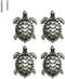 Turtle Drawer Knobs - Nautical Beach Ocean Theme Pulls for Dresser, Cupboard, Wardrobe, Kitchen (Pack of 4, Pewter)