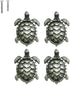 Turtle Drawer Knobs - Nautical Beach Ocean Theme Pulls for Dresser, Cupboard, Wardrobe, Kitchen (Pack of 4, Pewter)