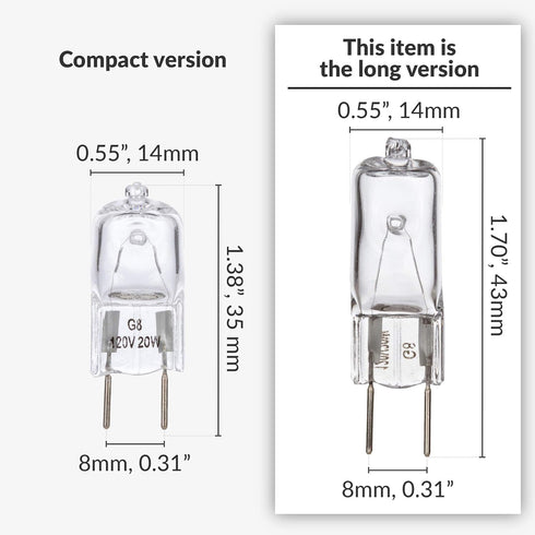 Simba Lighting Halogen Light Bulb G8 T4 35W JCD Bi-Pin (10 Pack) for Kitchen Hood and Landscape Lights