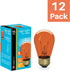 S14 Bulb, E26 130V, (12 Pack) Xtricity Incandescent Edison Light String Light Replacement, Medium Base, Amber