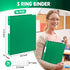 Henoyso 16 Pcs 1/2 Inch Green 3 Ring Plastic Binder, Flexible Binders for School Office