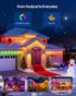 PIYOOPDR 50FT, 4000K (IP67), Permanent Outdoor Lights Smart RGB-IC Eave Lights, DIY LED Christmas Light, White