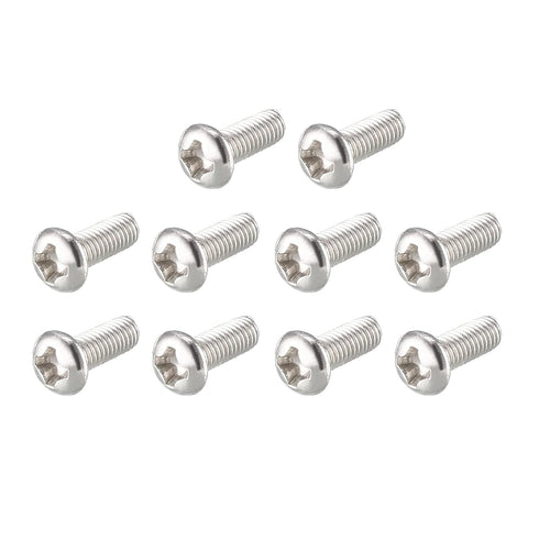 uxcell M3x8mm Phillips Round Pan Head Stainless Steel Machine Screws (Pack of 100)