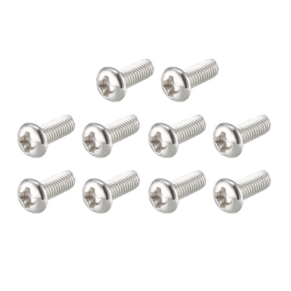 uxcell M3x8mm Phillips Round Pan Head Stainless Steel Machine Screws (Pack of 100)