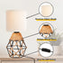 Set 2 Hamilyeah Table Lamps of with On/Off Switch, Farmhouse Woven Bedside Lamps for Night Stands with Beige Linen