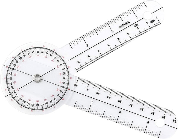 6" Goniometer, 360 Degrees Protractor Medical Ruler for Assessing Patient's Range of Motion