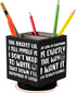 Wooden Spinning Pen Holder for Desk, Cute Organizer for Home Office, Funny Pencil Case Storage