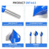Wingsflee 1/4 Inch 90 Set 8 (1/4" 1") Shank Degree V Groove Router Bit - Sizes to Solid Carbide Double Flute for CNC