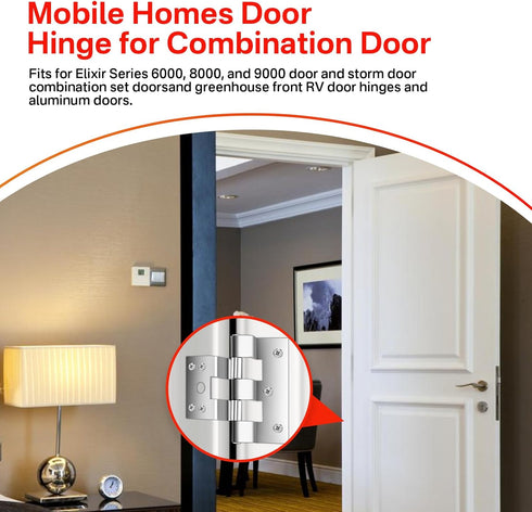 SuperDi Mobile Homes Door Hinge Replacement for Combination Doors, Elixir Series 6000 8000 9000 and Storm Door