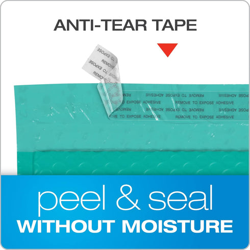 Quality Park Bubble Mailers - 8.25 x 11 Shipping Envelopes, Water Resistant Teal Poly Padded Envelopes, 25 Per Box