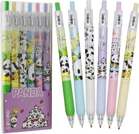 Maydahui 30PCS Kawaii Panda Pens, Retractable Gel Pen, Cute Little Bear Flower Print Animal Pens for School Home Office