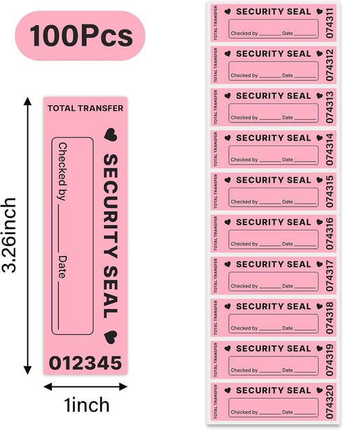 100 1 3.26 Inch 100% Pcs x Tamper Evident Warranty Void Security Stickers, Total Transfer Labels with Serial Numbers