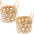 Mikinona 2pcs Bamboo Lampshade for Table Lamp Woven Lampshades Rustic Style Small