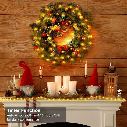 (2 Pack), 33ft 100 Battery Operated String Lights LED Fairy String Lights Battery Powered w/Remote & Timer for Indoor