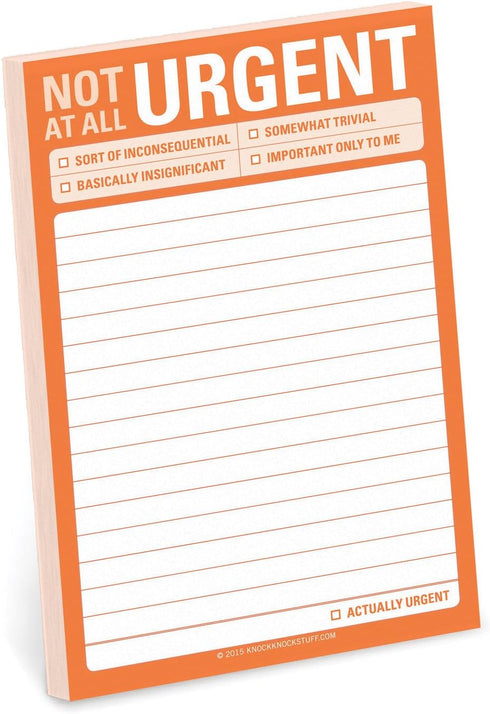 Knock Knock Sticky Note Pad, Not at All Urgent (12536)
