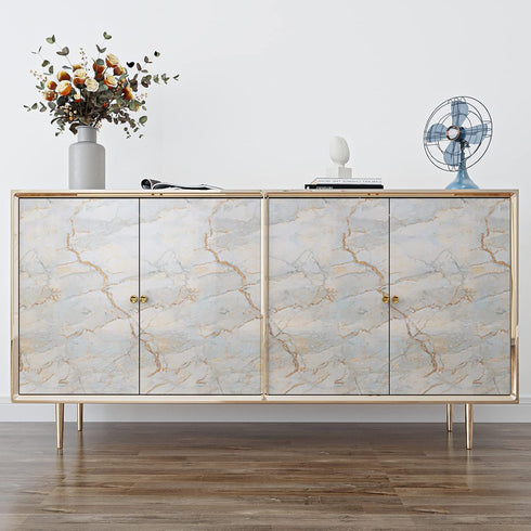 VaryPaper 15.7"x78.7" Glossy Marble Contact Paper, Waterproof Peel and Stick Wallpaper for Kitchen Cabinets