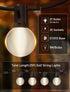 25FT G40 25 Bulbs Frosted White Lights Globe Outdoor String Lights Patio Lights with Frosted White Globe - Black Wire