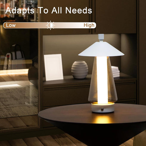 3-Way Dimmable 12"H JHY DESIGN Bedside Lamp Umbrella-shaped Touch Control Table Lamp Nightstand Lamp with Grey anodized