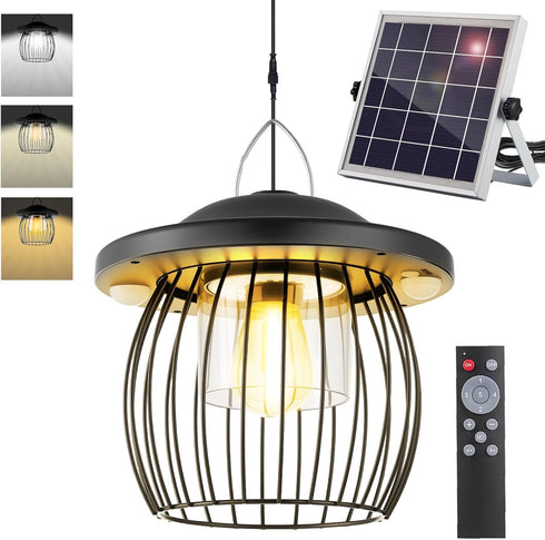 Deogos 3000LM Solar Shed Light Outdoor Indoor,Solar Powered Gazebo Light 4400mAh Battery