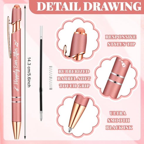 Kisston 36 Pcs Wedding Pens Bulk Bridal Shower Pens Favors Bachelorette Pens 6 Styles Retractable Ballpoint Pens