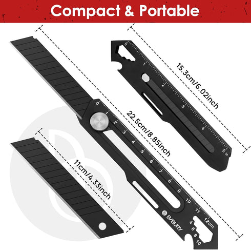 BIBURY 2 Pack Utility Knife, Heavy Duty Full Stainless Steel Retractable Box Cutter with 10PCS Blades