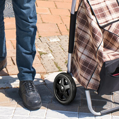 2 6.10 Inch OUNONA Pcs Laundry Cart Wheels Rolling Utility Replacement for Foldable Shopping Trolley Grocery Cart