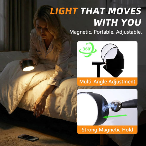 4-in-1 LED Floor Lamp with Detachable Magnetic Head - Adjustable Height Standing Lamp & Table Lamp, Portable Night