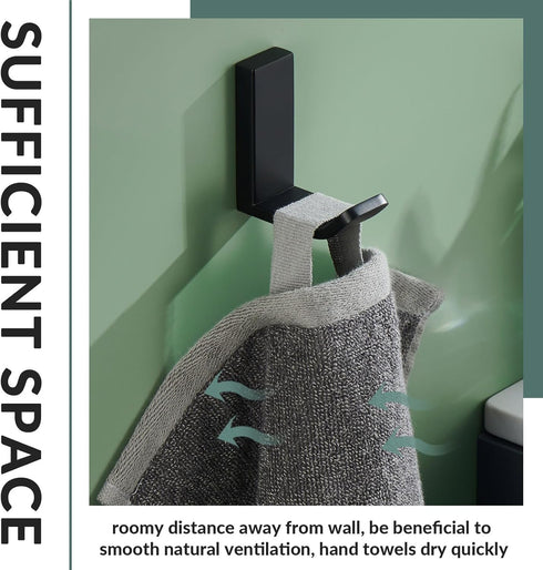 APLusee 2 Pack Bath Robe Hook, 304 Stainless Steel L Shape Coat Holder for Bathroom Home Accessories