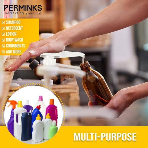 1 Gallon Pump Dispenser for Shampoo, Detergent, Lotion & Body Wash - Liquid Dispenser Pump for 4 Pack