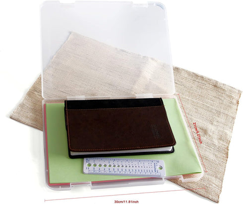 Portable A4 File Box - Transparent Plastic Document Paper Protector, Desk Organizer Case, PP Storage Container