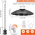 Puanticn Dimmable 25x6cm 1 Rechargeable Battery Operated Hanging Light, Pendant Light with Remote, Detachable Black