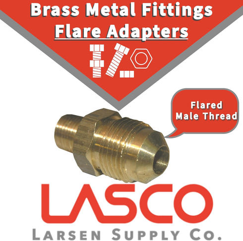 LASCO 17-4831 3/8-Inch Flare to 3/8-Inch Male Pipe Thread Brass Adapter