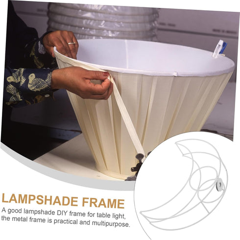 LIFKOME DIY Lamp Shades Desk Lamp Bracket, Metal Lampshade Frames for Table Lights, Moon Type Iron Cover Frames
