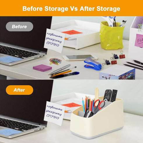 Remote Control Holder Organizer with 4 Compartments, Caddy/Box/Tray for Bedside Table/Office Desk, Desktop Storage