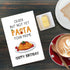 Qiliji Funny Pasta Birthday Card for Him Her, Humorous Pun Birthday Card for Italian Relative Friend Coworker, Older