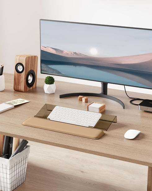 Laborio Computer Keyboard Stand for Desktop, Keyboard Riser Wrist Rest Holder for Easy Typing, Office Desk, Home