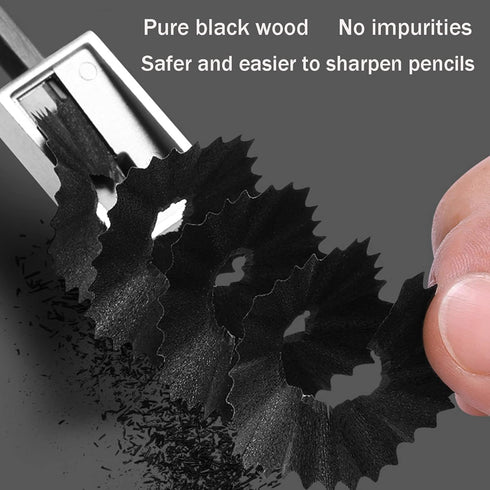 Panda 2B Black Wood Cased Graphite School Pencils, Pack of 12, Pre-Sharpened with Erasers for School, Office