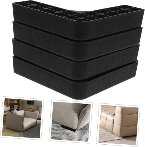 4pcs NOLITOY Shaped Plastic Furniture Legs Sofa Bed Risers Height Stable Support Feet for Cabinet Dresser Tv Stand