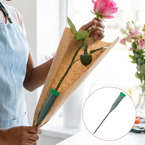 30Pcs 5.71 Inch Flower Water Tube, Plastic Floral Tubes for Fresh Flower Stem, Single Floral Vials with Caps Arranging