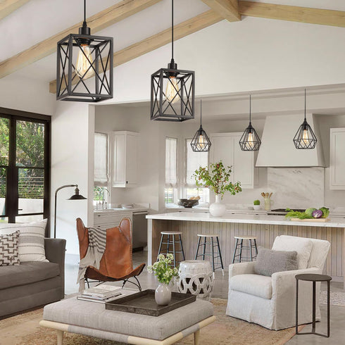 CAFULAM (1 Pack Black Pendant Lighting Modern Pendant Light, Adjustable Pendant Light Fixture,Pendant Lights Kitchen