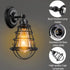 Set Asnxcju Industrial Wall Sconces of Two, Farmhouse Wall Sconce, Vintage Wire Cage Wall Lighting Sconce, Black Wall