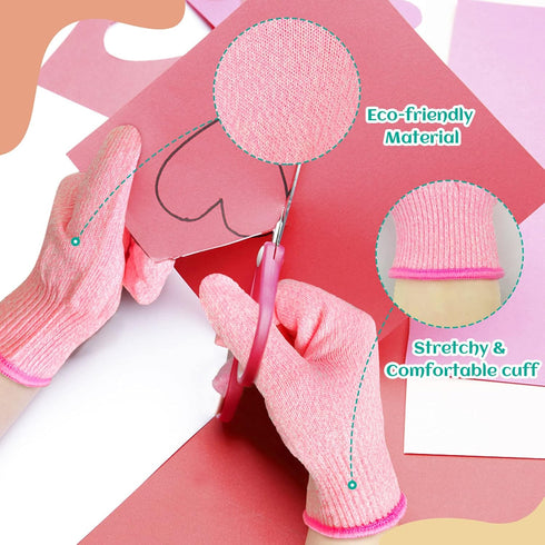 Evridwear Cut Resistant Gloves for Kids 4-6 Years, Level 5 Protection for Cooking, Whittling, Gardening