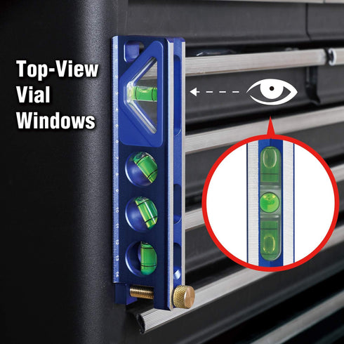 WORKPRO Torpedo Level, Magnetic, 4 Vial for Conduit Bending, Aluminum Alloy Construction, 6-1/2 inch
